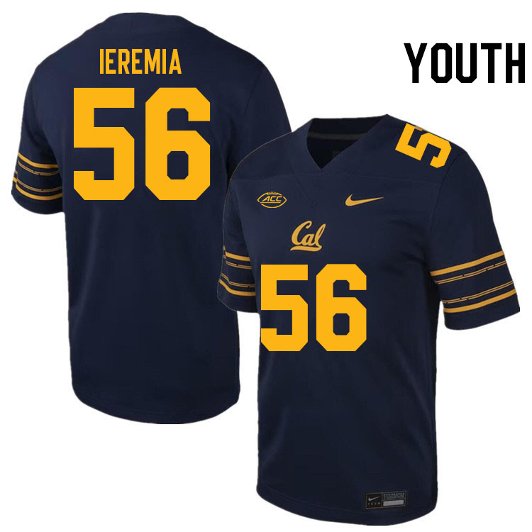 Youth #56 Ieremia Ieremia California Golden Bears ACC Conference College Football Jerseys Stitched S